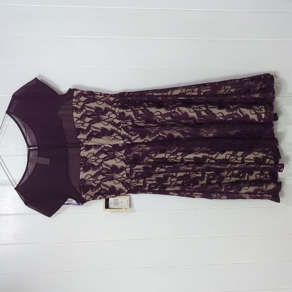 ⭐NWT NY Julian Taylor lace plum dress - Picture 9 of 9
